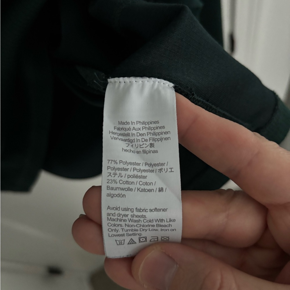 J.Crew Performance Dark Green Quarter-Zip Pullover - Picture 3 of 4